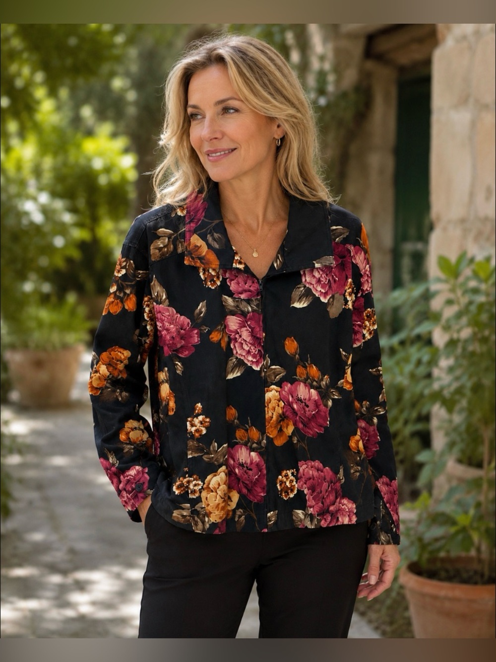 Coldwater Creek 3x Zip Up Shirt Blazer Faux Suede